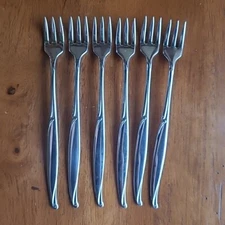 Oneida DRIFTWOOD Community Stainless Flatware -- Set of 6 Cocktail Seafood Forks