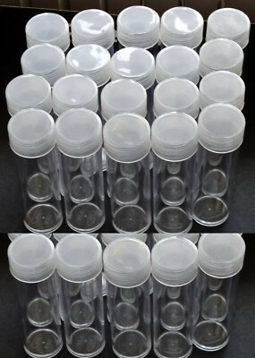 You Pick 25 BCW Penny,Nickel,Dime,Quarter,Half Dollar Round Plastic Coin Tubes