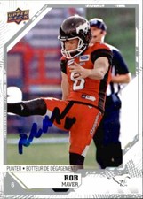 Rob Maver Signed 2019 Upper Deck CFL Football card Calgary Stampeders