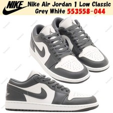 Size 8.5 - Air Jordan 1 Low Grey White for sale online | eBay