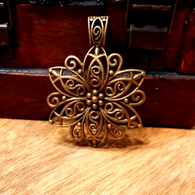Anhänger / Kettenanhänger   Stern / Blume Ornament   bronzefarben (14)