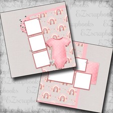 Baby Girl Onsie - 2 Premade Scrapbook Pages - EZ Layout 6130