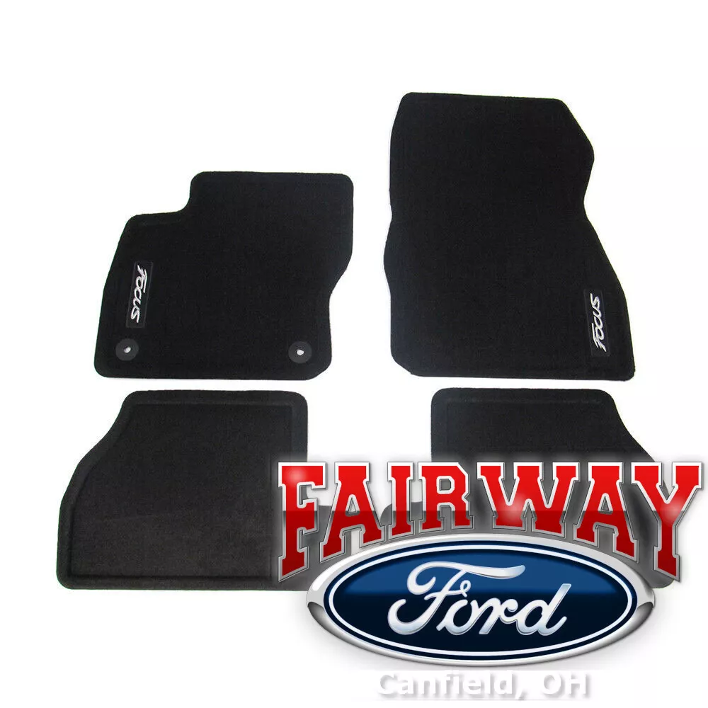 12 thru 18 Focus OEM Ford Carpeted Black Floor Mat Set 4pc w Logo