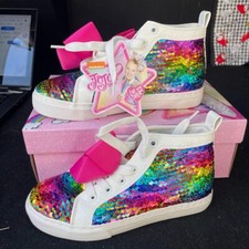 JoJo Siwa Star Girls' High Top Shoes Girl's Size 3 Multi Rainbow NWB