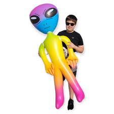63" Giant Rainbow Alien INFLATE Vinyl Inflatable Huge Alien Figures Hang Tag