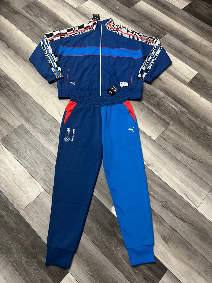 NUEVO CON ETIQUETAS PUMA BMW MOTORSPORTS Hombre 2 Piezas Chándal Azul Rojo Chaqueta XL Pantalones Grandes Foto 3 de 4