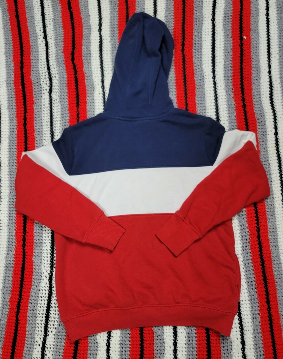 FILA Felpa Donna Manica Lunga con Cappuccio 3 Toni Colore Blocco Taglia Large