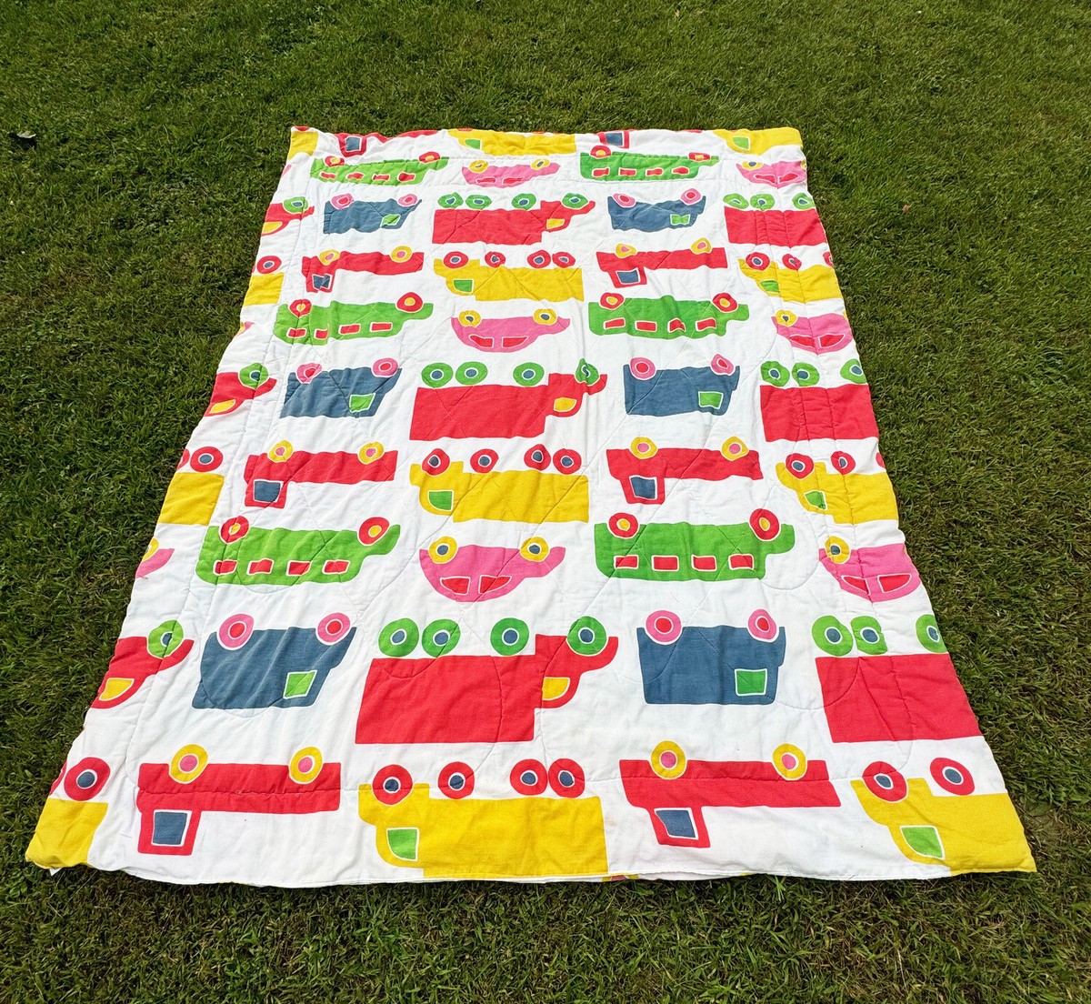 未使用 マリメッコ pikku キッズ 掛けカバー&敷きカバーのセット 車 未