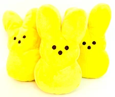 3 Count Peeps Brand Yellow Bunny 6" Plush Perfect For Easter Basket