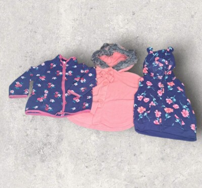 Bundle Lot 3 Cozy Fleece items - Cape, Jacket and sleeveless jacket 24 Months