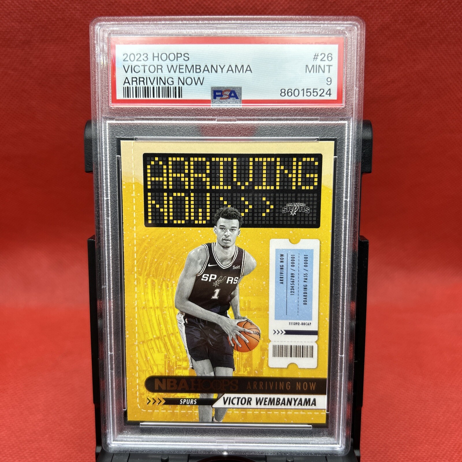 2023-24 NBA Hoops Winter Victor Wembanyama Arriving Now Rookie #26 RC PSA 9 Mint
