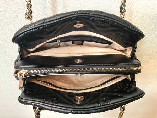 NWT GUESS Marieke Girlfriend Shoulder Satchel in blk - Picture 12 of 21