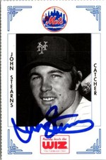 John Stearns autographed baseball card (New York Mets) 1991 Wiz Mini #378