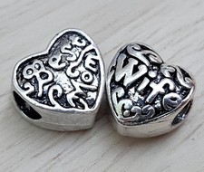 BEST MOM WIFE HEART Jewelry Beads fit European Charms Bracelet - Gift for Her