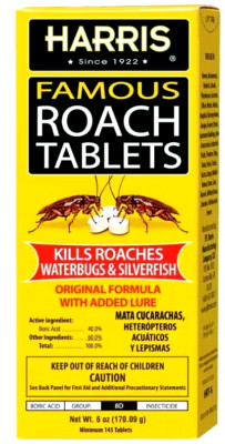 Harris Famous Roach Tablets, Kills Roaches, Waterbugs & Silverfish - Over 145 pc