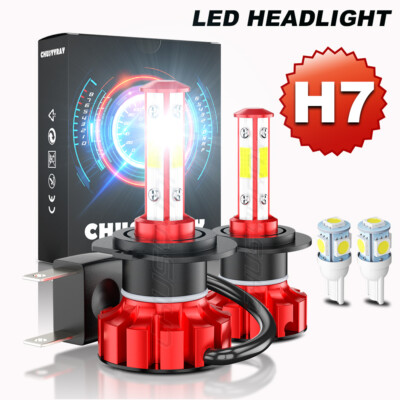 H7 LED Headlight Kit High Low Beam Bulbs 200W 40000LM High Power Bright White