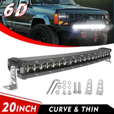 Curved Slim 20"26"32"38"44"50'' Spot LED Light Bar Truck Driving SUV 4WD Offroad