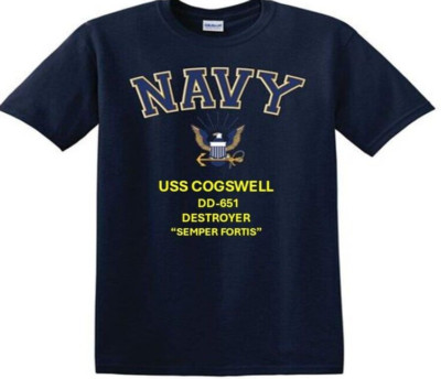 USS COGSWELL  DD-651 * DESTROYER*EAGLE SHIRT* NAVY OFFICIALLY LICENSED