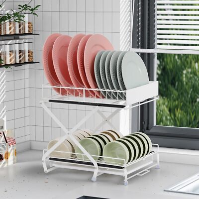 Dish Drying Rack with Drainboard and Cutlery Holder - Main Image