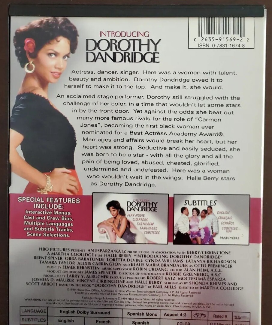 Introducing Dorothy Dandridge (DVD, 2000 Snapcase) Halle Berry VGC
