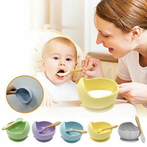 Baby Silicone Suction Bowl With Spoon Feeding Dinner Set for Baby and Toddler AU - Picture 2 of 17