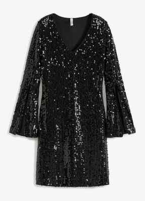 sequin tunic dress uk Fern Sequin Tunic Dress Black