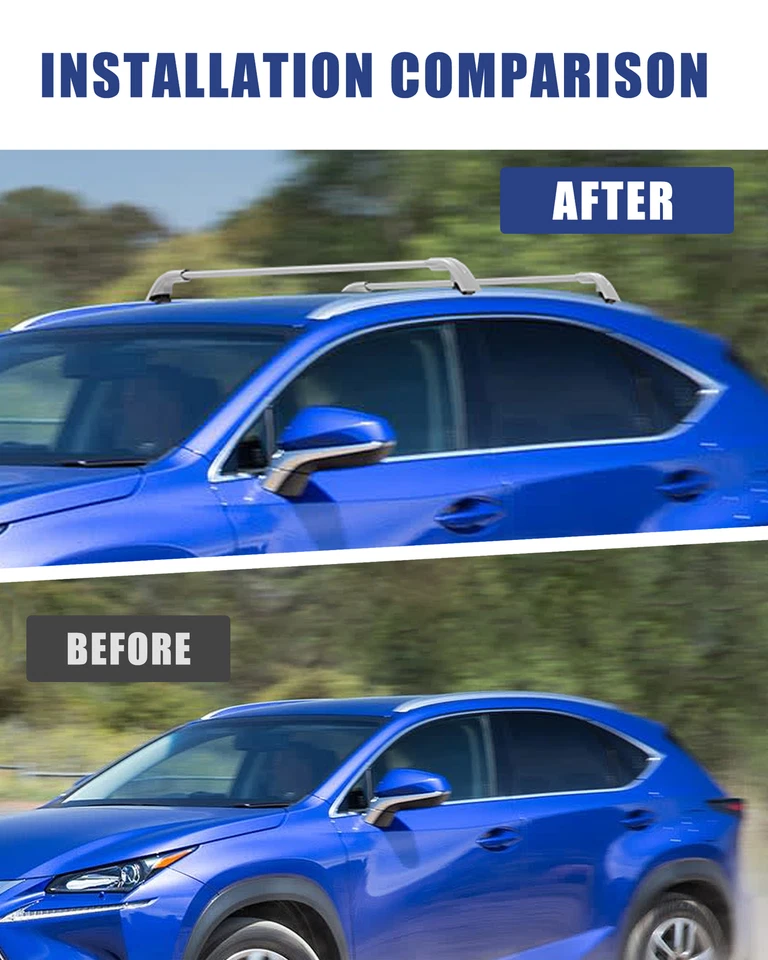 Barra transversal para equipaje portaequipajes de riel de techo Lexus NX200 NX200t NX300 NX300 2015-2021 Foto 3 de 4