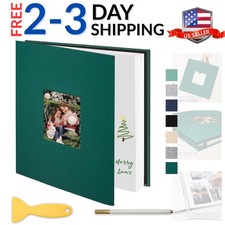 Self Adhesive Scrapbook Photo Album Large Pages Linen Scrap Book Holds 2x3 4x...