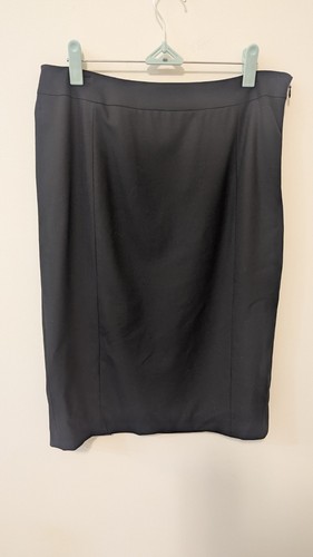 Lafayette 148 Black Women's Wool Crepe 25"Above Knee Pencil Skirt Size 10 - Picture 2 of 13