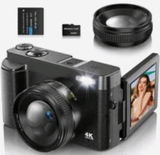 4K Ultra HD Kompakt Digitalkamera 48MP 16x Zoom 2,8" Display LED USB Schwarz