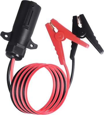 7 Way Trailer Plug to 12V Alligator Clips Cable, 10AWG 6.5FT 7 Pin Trailer Plug 