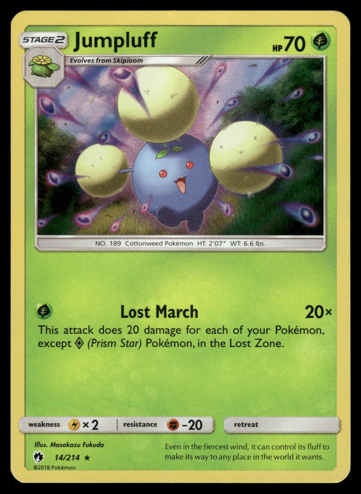 Jumpluff 14/214 Holo Rare Lost Thunder Pokemon Lightly Played