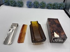 Vintage Avon Trio Valet Brush, Comb, And Shoehorn 3-in-1 Amber Color Brush