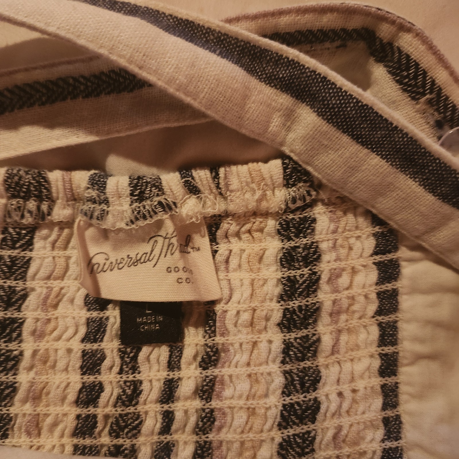 Universal Thread Striped Button Front Midi Sundre… - image 2