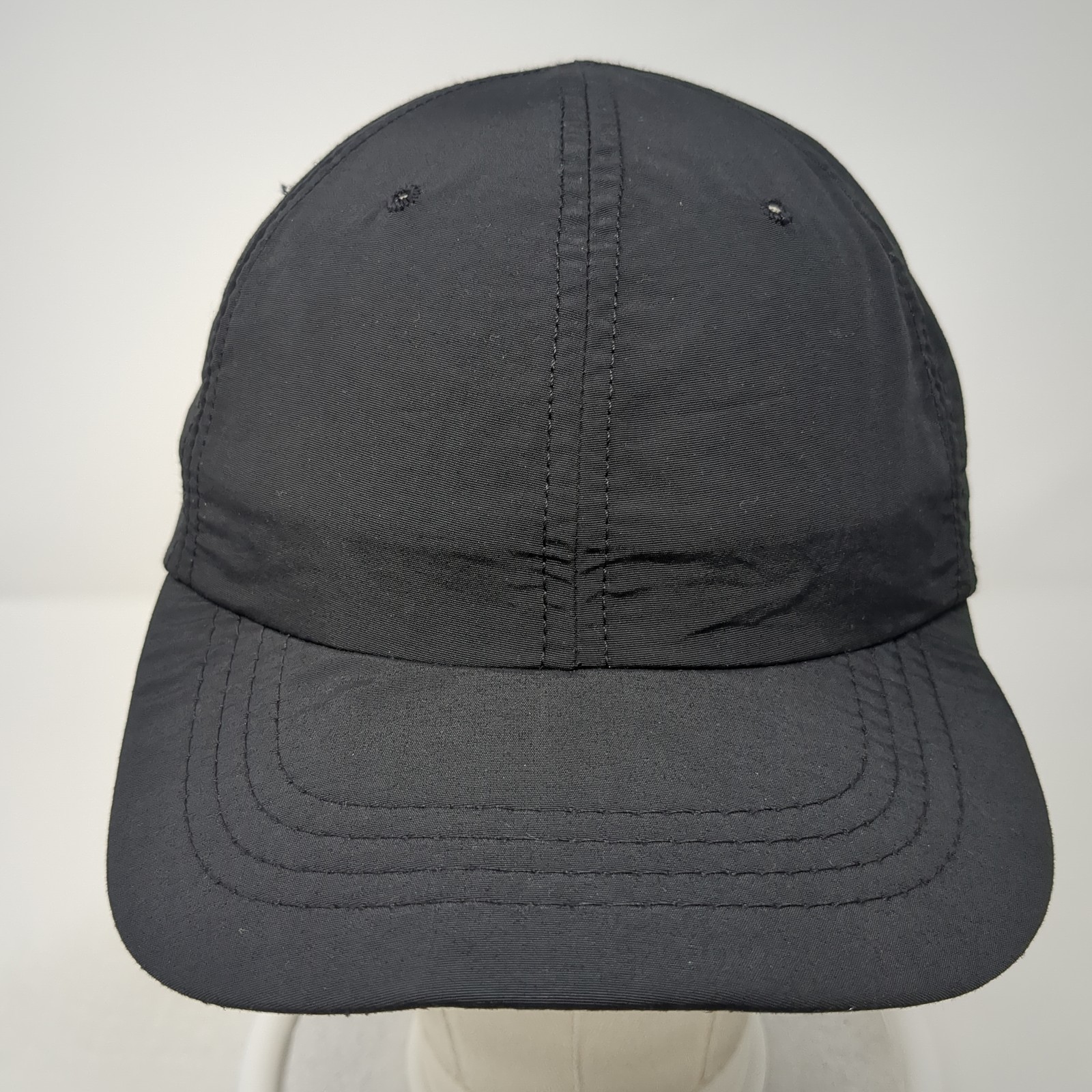 J. Crew Strapback Baseball Hat Solid Black One Si… - image 2