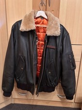 US Redskin Lederjacke, Pilotenjacke, braun L