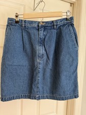 Eddie Bauer Women's Denim Mini Skirt Size 12 Cotton Y2K Vintage Blue