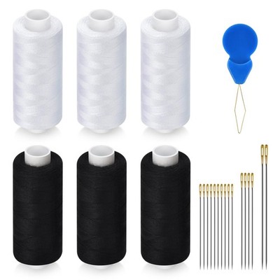 6 Pcs Sewing Thread Kit, 400 Yards Each Spool 402 Polyester Thread with Sewing N