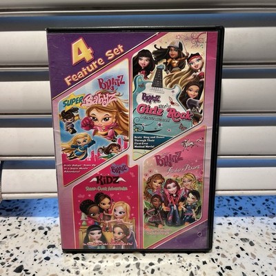 Bratz 4 Feat DVD Super Babyz/Girlz Rock Kidz Sleepover/Fashion Pixiez READ D17