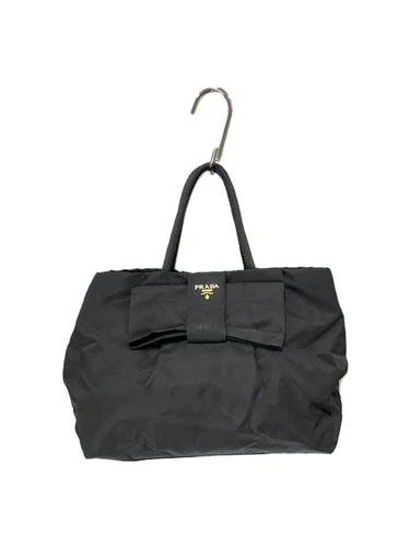 PRADA sac fourre tout sac à main nylon noir ruban uni occasion