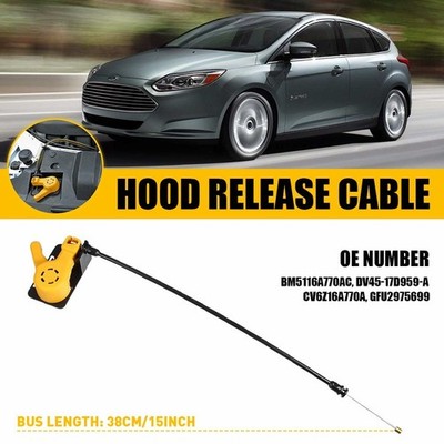 Hood Latch Pull Release Handle Cable Lever For 2012-2018 Ford Focus