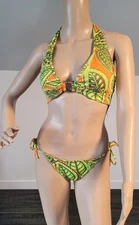 Ritchie Swimwear Woman Medium Green/Orange Bikini Set  Full Liner  R8728/R8774