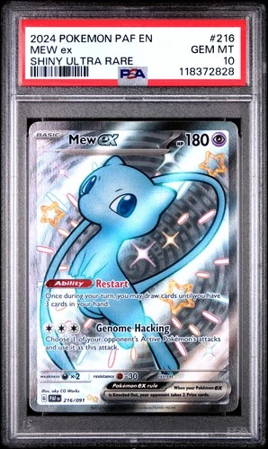 2024 Pokemon Paldean Fates # 216 Mew EX Shiny Ultra Rare PSA 10 Card! GEM MINT!
