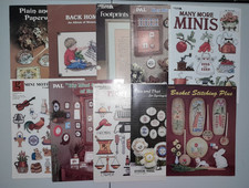 Lot of 10 Cross Stitch Pattern Booklets Vintage Mixed Themes