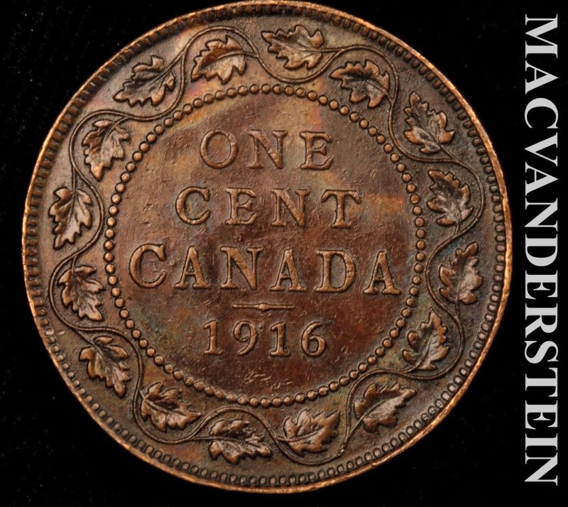 Canada: 1916 One Large Cent - Scarce  Extra Fine+  Better Date  #L7572