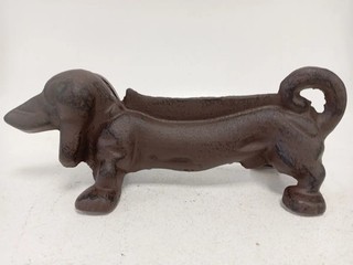 Cast Iron Dachshund Dog Door Stop Rustic Boot Scraper Ornament