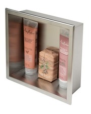 12 x 12 Brushed Stainless Steel Square Single Shelf Bath Shower Niche