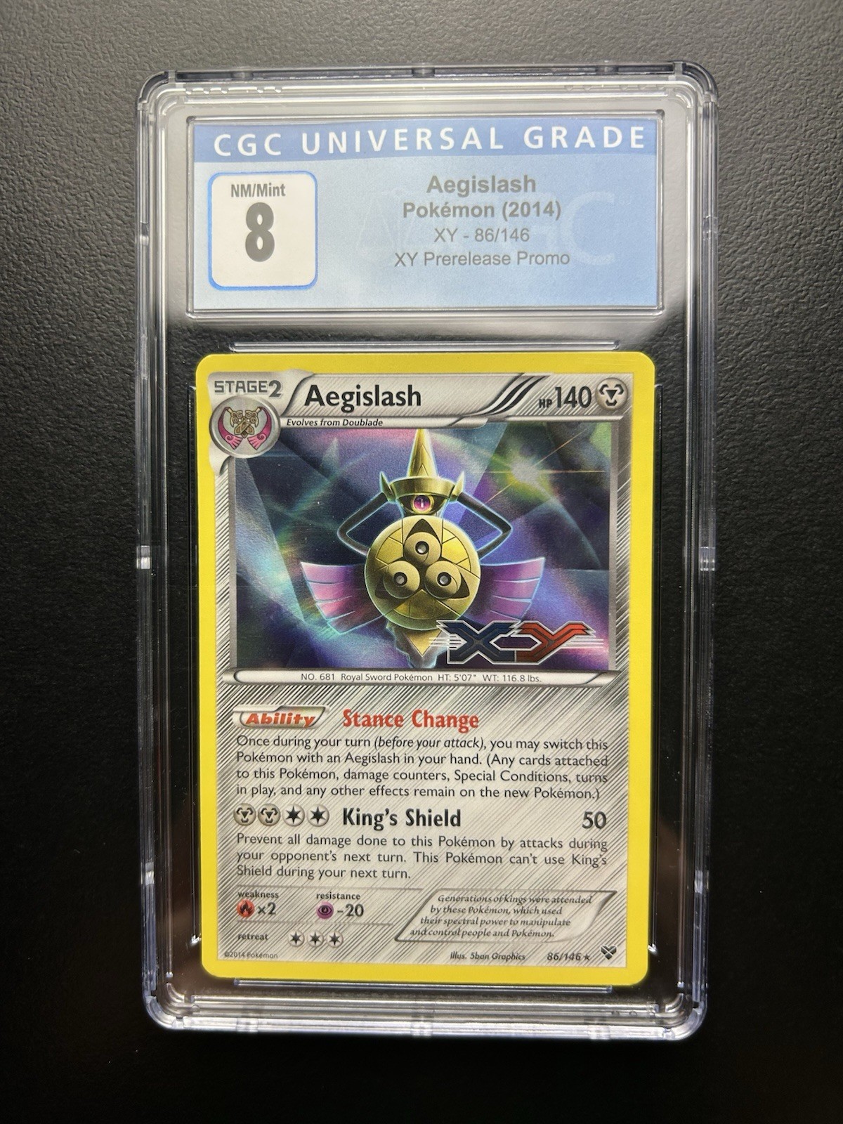 Aegislash 86/146 PRERELEASE PROMO XY Base Set Pokemon Card CGC 8