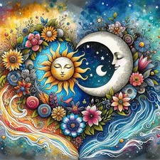 Sun and Moon Diamond Painting Kits for Adults, 5D Diamond Art Kits for Adults Be