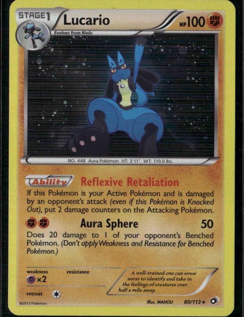 Lucario Holo Rare Legendary Treasures 80/113 Fighting Holo Pokemon Card